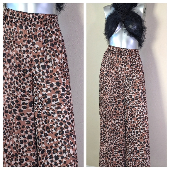 "WHIMSICAL" Pull On Elastic @ Waistline Pom Pom Detail Bohemian Palazzo Pants - Picture 8 of 14
